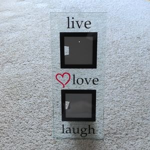 Glass photo frame - Live Love Laugh